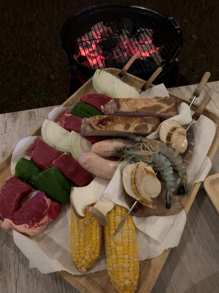 夕食のBBQ